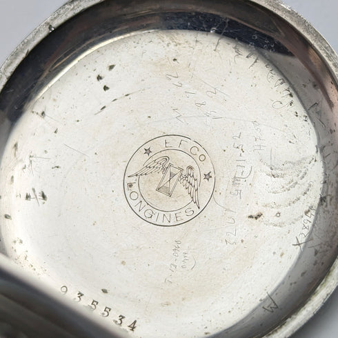 Circa 1897 Antique Longines pocket watch crystal pack open face in good working order